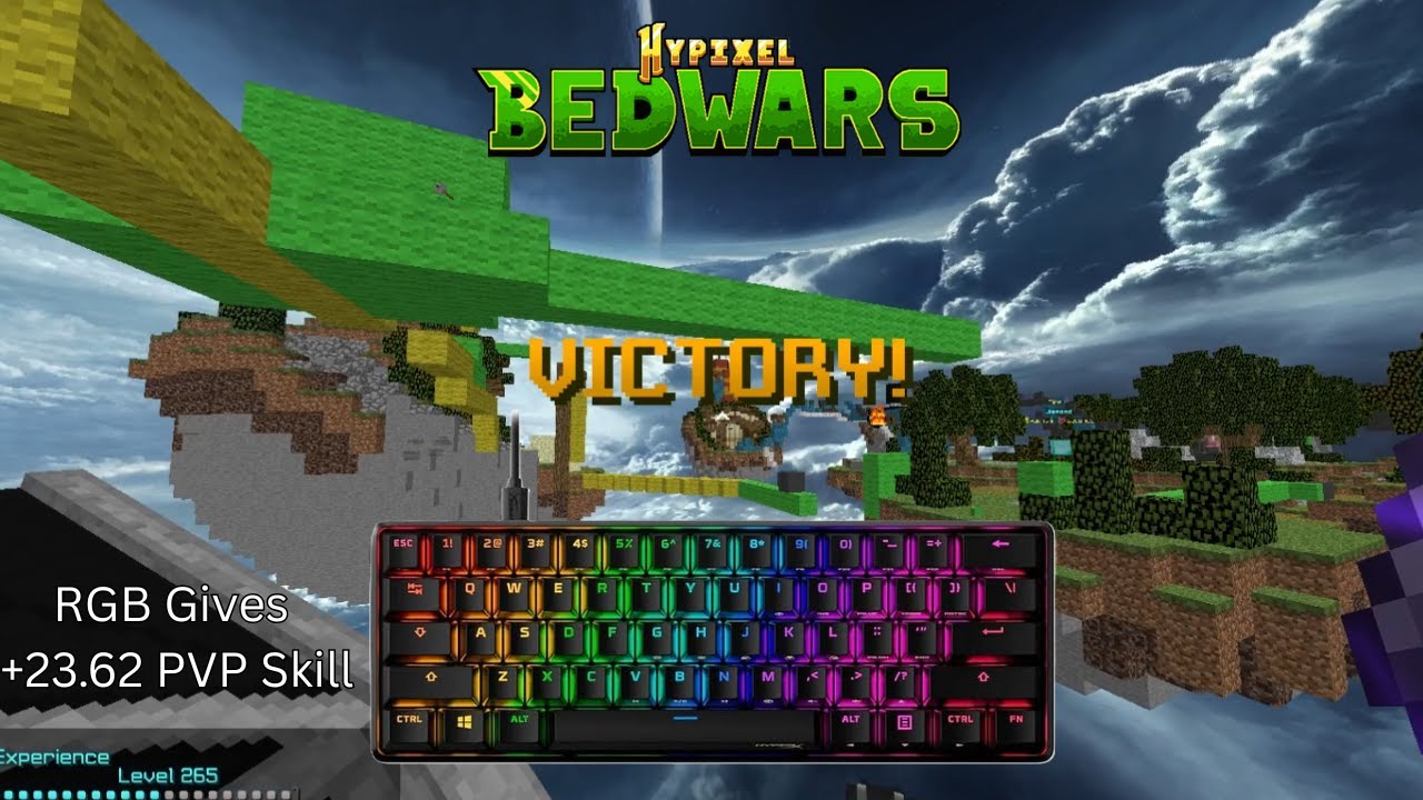 Playing Bedwars With New Keyboard! (HyperX Alloy Origins 60)