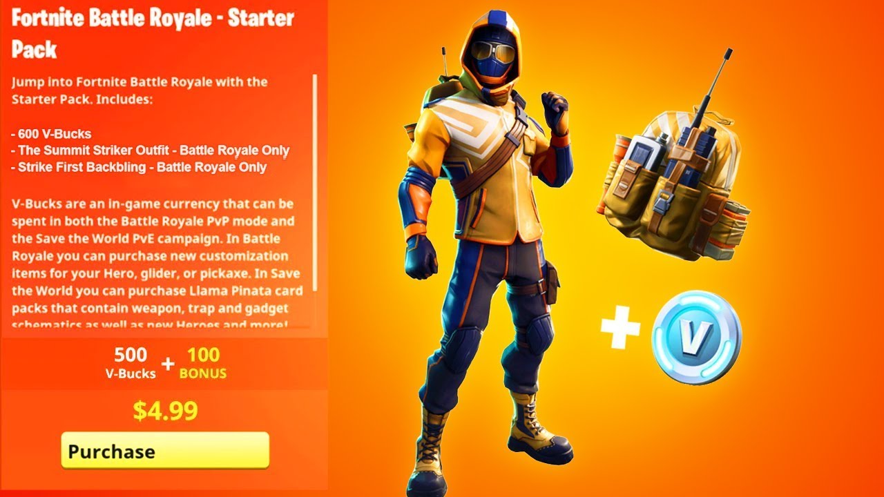 Fortnite Battle Royale has a new starter pack with an exclusive