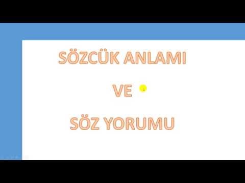 Türkçe-Konu Anlatımı-1-Sözcük Anlamı ve Söz Yorumu-YGS, LYS, KPSS, DGS, ALES