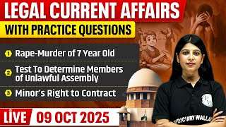 Legal Current Affairs Today | 9 October 2025 | Legal News | Judiciary/APO/ADA | Judiciary By PW