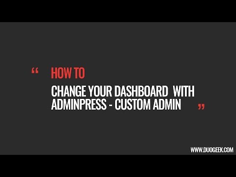 Dashboard Menu Settings - AdminPress [Custom Admin Theme]