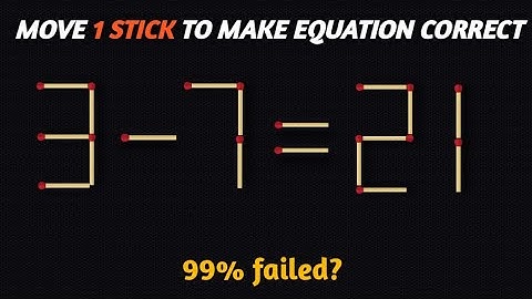 matchstick puzzle || move 1 stick to fix the equation || IQ puzzle || math trick #125