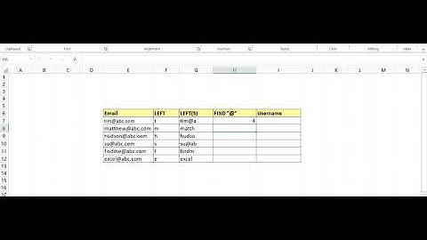 EXCEL - Extract the username from email address