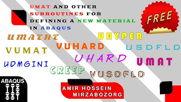 umat and other subroutines for defining a new material model in abaqus