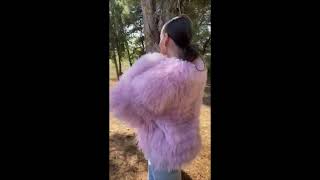 Handmade Pink Mongolian Fur Jacket – Soft Real Fur Luxury screenshot 2