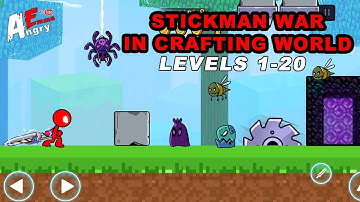 Stickman War in Crafting World - Levels 1-20 + BOSS / Gameplay Walkthrough (Android, iOS)