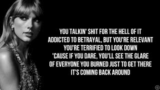 Video thumbnail of "Taylor Swift - KARMA (Lyrics)"