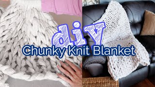 How to Arm Knit a Blanket for Total Beginners! Knit a Blanket in an Hour  Easy!
