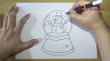 How to Draw a Snow Globe Easy step by step