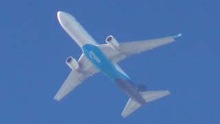 Amazon Air Boeing 767-323(ER)(BDSF) (N499AZ) landing to ILN Airport over my house from ABE Amazon Air Boeing 767-323(ER)(BDSF) (N499AZ) landing to ILN Airport over my house from ABE