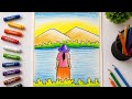 Easy Scenery Drawing 🌿✨ | Easy Village Scenery Drawing 🏡🎨 | Simple Nature Art Tutorial 🌸