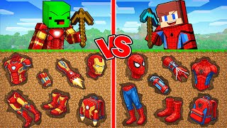 Jj Spiderman Vs Mikey Iron Man Secret Item Battle In Minecraft  Maizen