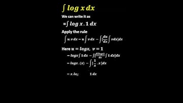 Integration of log x dx #shorts #integration #maths