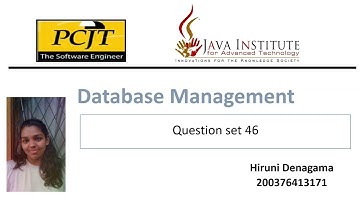 QUESTION SET 46 || DATABASE MANAGEMENT SYSTEM