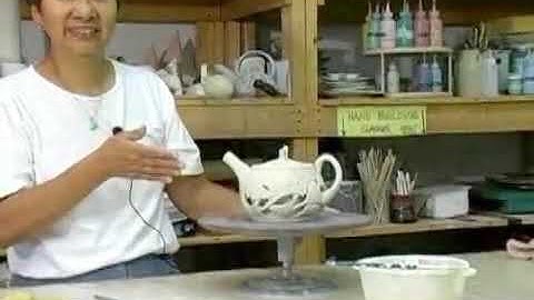 Finishing a Ceramic Double-Walled Teapot