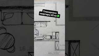Разбор планировки 45 кВ метров 👌🏻#дизайн #дизайнинтерьера #планировка #дизайнпроект