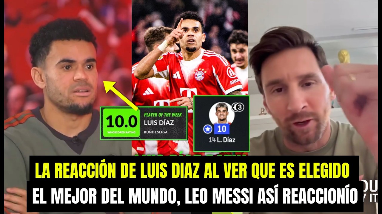 MIRA LA REACCIÓN DE LUIS DIAZ AL VER QUE FUE ELEGIDO MEJOR DEL MUNDO, MESSI ASÍ REACCIONÓ EN MIAMI