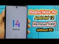 Redmi note 9s Miui 14 Android 12 Frp Google Accounts Bypass Without Pc Without TalkBack new Solution