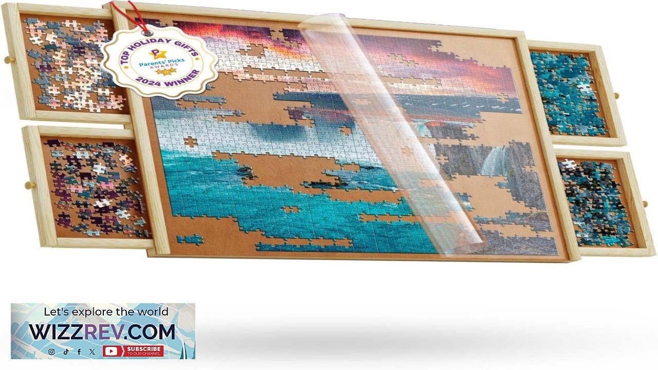 1000 Piece Wooden Jigsaw Puzzle Board 4 Drawers Non-Rotating