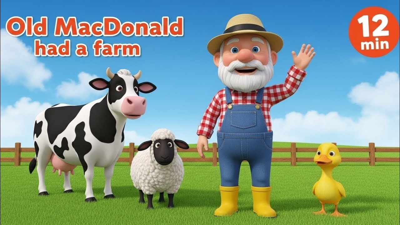Old MacDonald Had a Farm 🐄🦆🐑 | Nursery Rhymes for Kids | Animal Sounds Song 🎵