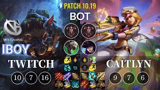 VG iBoy Twitch vs Caitlyn Bot - KR Patch 10.19