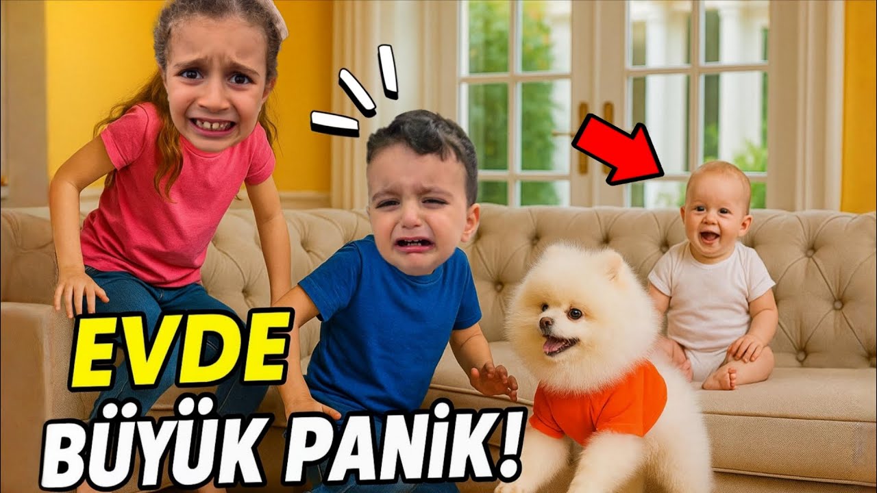 EVİMİZE KOMŞUNUN KAÇAK KÖPEĞİ GİRDİ!!POYRAZ ELİF BÜYÜK PANİK!!!
