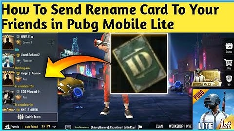 How To Send Rename Card To Your Friends in Pubg Mobile Lite || Send Rename card in Pubg Lite