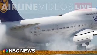 Watch: Boeing 747 makes bumpy touchandgo at LAX