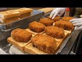 일본 거대한 돈까스 샌드위치 / Japanese giant pork cutlet sandwich - japanese street food