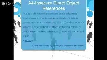OWASP A4 Insecure Direct Object References - IT6873 Presentation