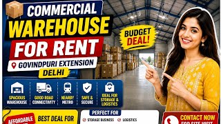 📦 Commercial Warehouse for Rent in Govindpuri Extension Delhi | Budget Deal