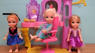 Hair salon ! Elsa &amp; Anna toddlers - Rapunzel - hair styling