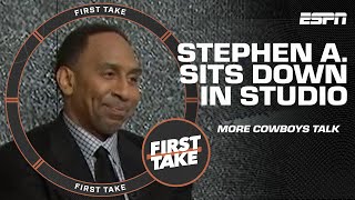 Stephen A. straight up sits on the floor during this Cowboys debate 🥱 | First Take