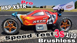 HSP XSTR Pro - 3s Speed Test (1/10 Brushless Buggy) Crazy Fast