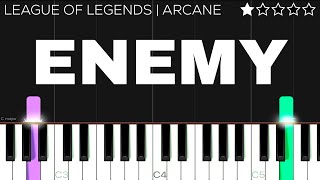 Video thumbnail of "Imagine Dragons & JID - Enemy (from the series Arcane League of Legends) | EASY Piano Tutorial"