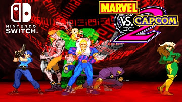 Marvel vs Capcom 2 (Nintendo Switch) Gameplay - Arcade Mode: Captain Commando, Jill & Rogue