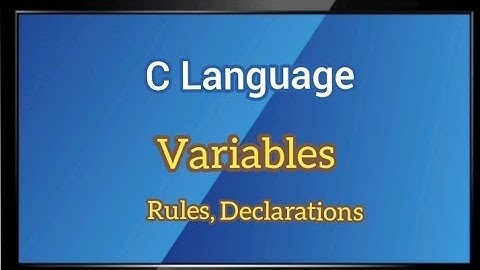 Variables in C language.. Tamil Explanation