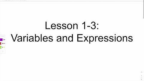 1-3 Variables and Expressions