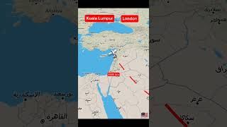 KUALA LUMPUR X LONDON || #travel #aircraft #gps #location #maps #shorts #feed #fypシ゚viral  #raill