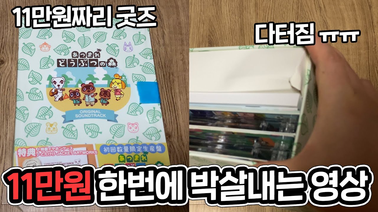 11만원 주고 굿즈를 구매했는데요..? 다 뿌셔버렸습니다..😂 모동숲 공식 OST 앨범 한정판 박스셋 우당탕탕 언박싱!