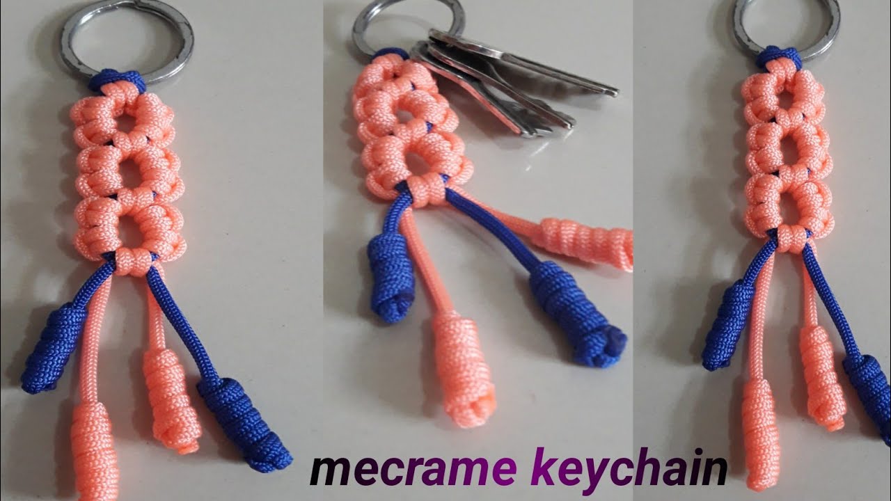 Tutorial Keychain Tali Mecrame easy macrame keychain tutorial/ mecrame keychain/ mecrame and woolen ...