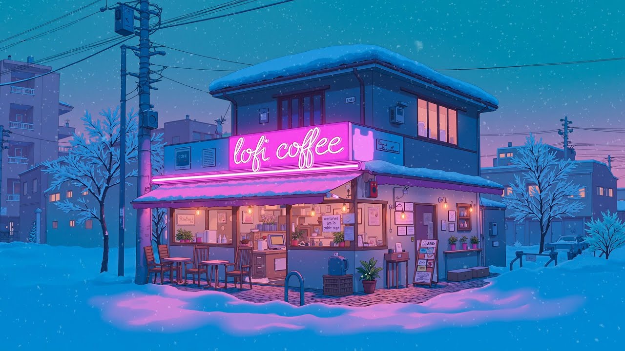 Winter Coffee Shop Ambience ⛄ Relaxing Lofi Music for Relax, Study & Work | Lofi Hiphop ~ Lofi Chill