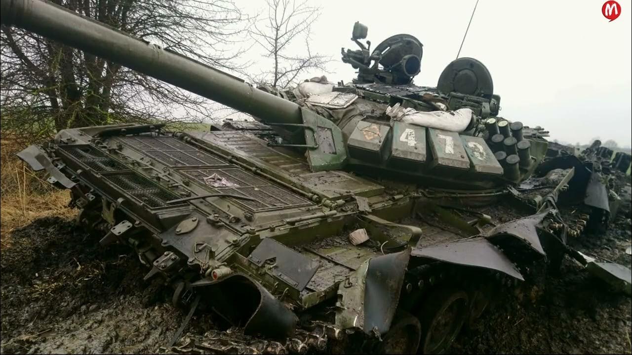 Подбитая колонна техники