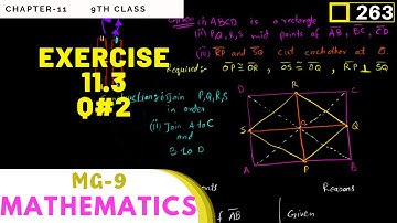 MG-9 Episode#263 | Exercise#11.3 Q#2 | Chapter#11 9th Online Math
