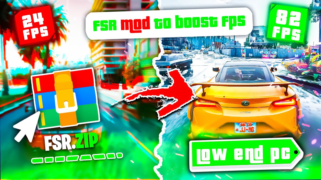 🔧GTA 5 - Fix Lag & Boost FPS Using FSR Mod! 🔥 (Best Optimization Guide ...