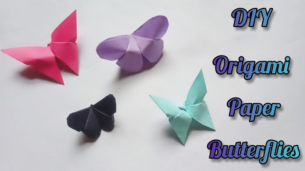 How to make origami paper butterflies Butterflies wall art Easy