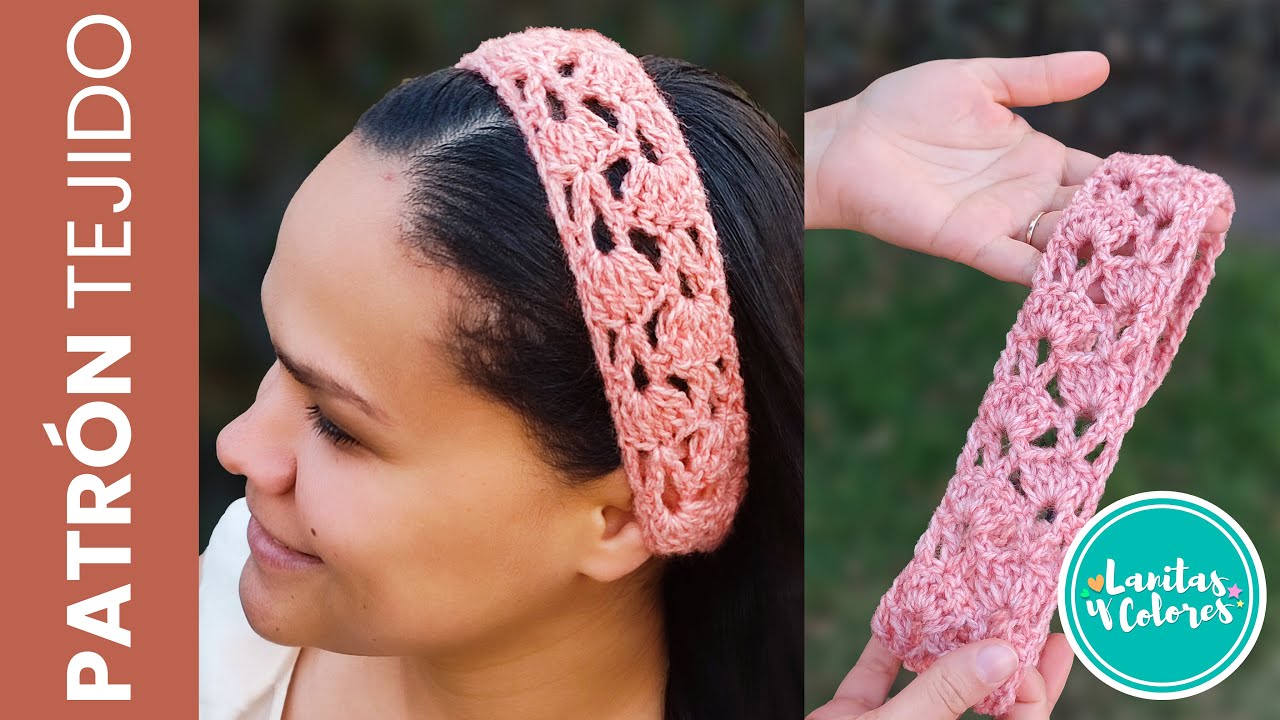 😲 Aprende a TEJER diadema tiara o turbante a crochet - Accesorio para el cabello paso a paso