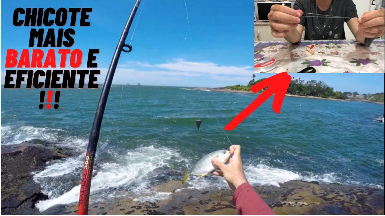 Como fazer chicote para pescar em costão, simples e barato.