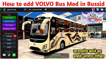 VOLVO 9600S Bus Mod for Bus Simulator Indonesia | How to Add Indian Bus In Bus Simulator Indonesia 