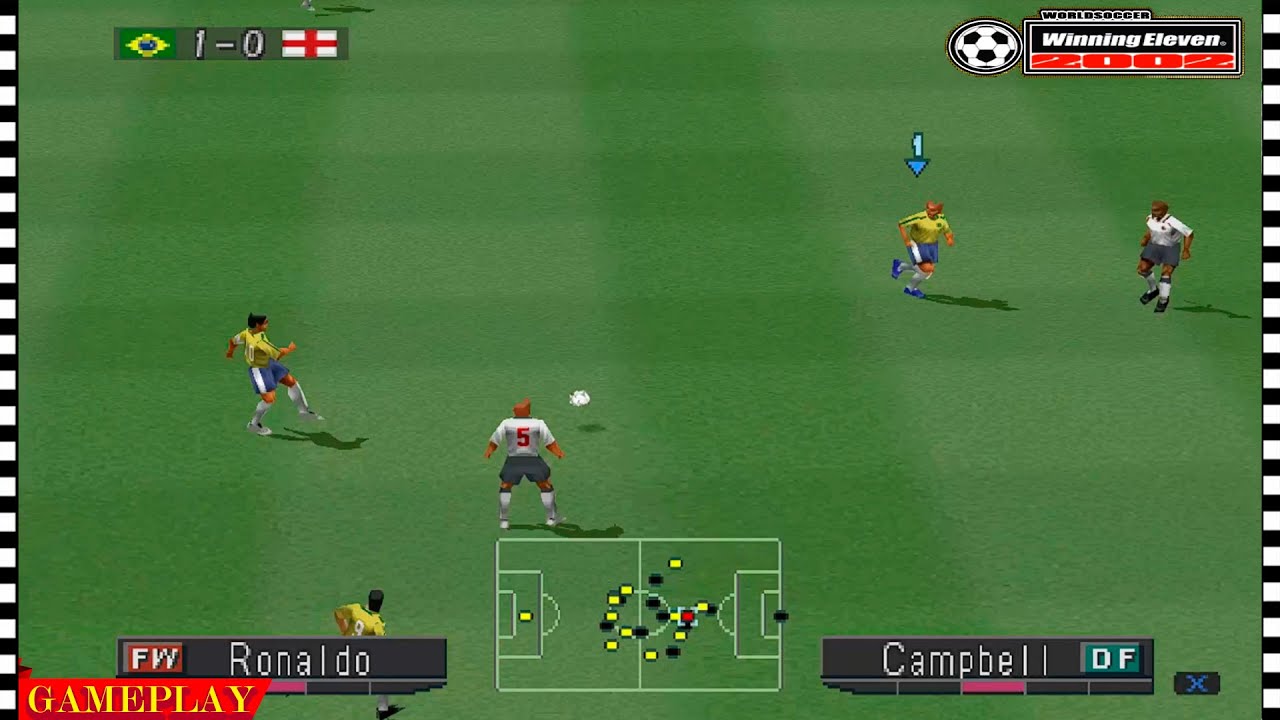 Jogando WINNING ELEVEN 2002 do PS1